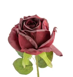 Discount NATURALYS Fleur artificielle en papier tige de rose coloris rouge - H 44 cm