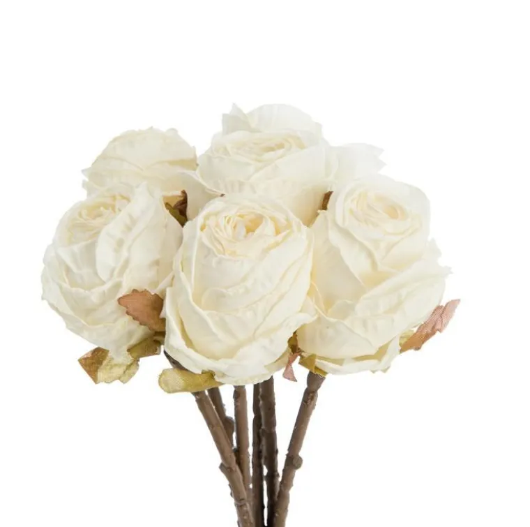 Best NATURALYS Fleur artificielle en papier 6 renoncules coloris beige - H 28