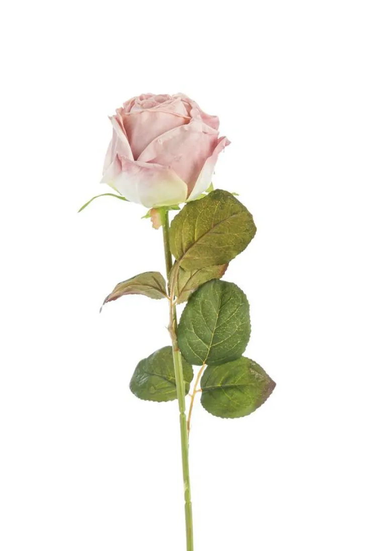 New NATURALYS Fleur artificielle en papier tige de rose coloris blanc - H 44 cm