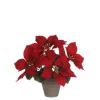 ART FLORAL Fleur artificielle poinsettia en pot coloris rouge - 27 cm