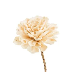 Discount NATURALYS Fleur en bois de Sola et coco forme Dalhia - Ø 8 x H 50 cm