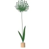 KAEMINGK Fleur en fer vert sur support en bois - 18,5 x 5,5 x 65 cm