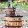 Outlet HEISSNER Fontaine de jardin avec 2 tonneaux en bois