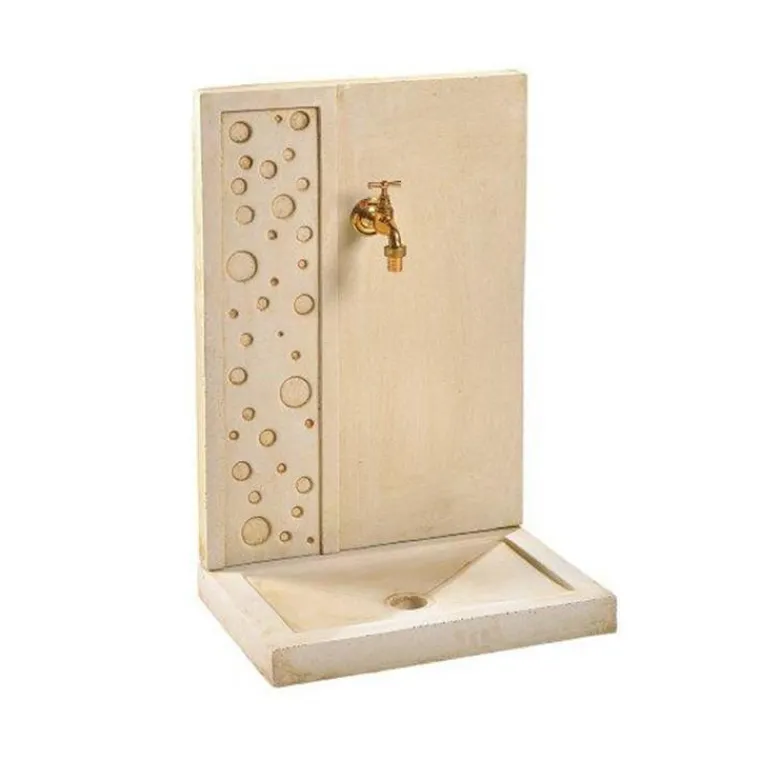 Online HAIRIE GRANDON Fontaine murale décor bulle en pierre reconstituée imitation ton beige - 70 cm