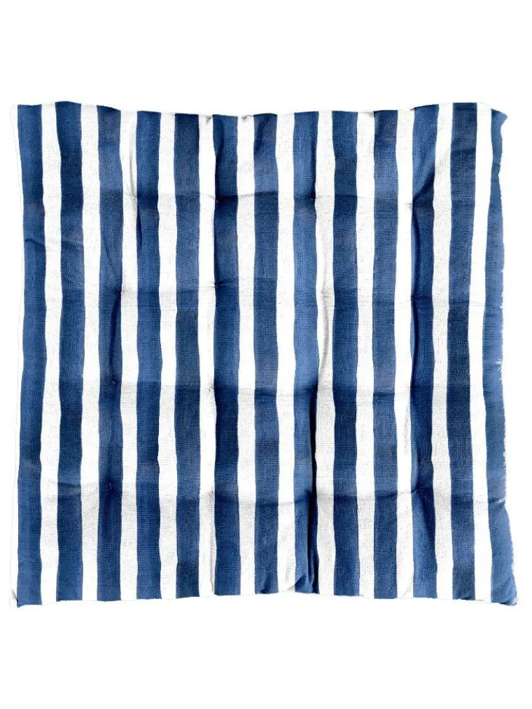 Hot SAFECO Galette de chaise coloris bleu en coton Horizon - 40 x 40 cm