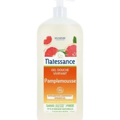 Clearance NATESSANCE Gel douche Pamplemousse Flacon pompe 1 L blanc