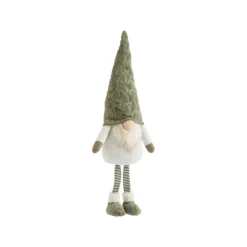 Best Gnome blanc debout avec bonnet vert Gus grand modèle - 87 cm