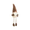 Sale Gnome brun et beige avec bonnet fluffy et jambes flexibles - 65 cm