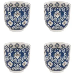 Outlet BASTIDE Gobelets en grès bleu peints à la main Coffret Almada - 4 x 15 cl