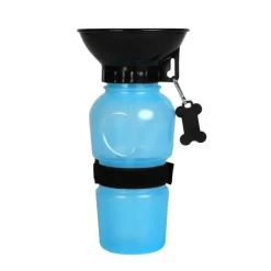 Hot WOUAPY Gourde avec bol intégré bleue pour chien - 500 ml