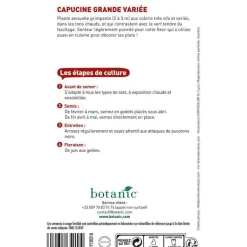 Clearance BOTANIC® Graines de capucine grande variée - graines à semer