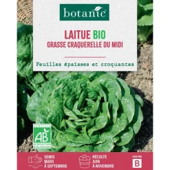 BOTANIC® Graines de laitue grasse craquerelle du midi bio - graines à semer
