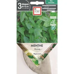 Clearance ERNEST TURC Graines présemées de Menthe poivrée bio - 3 ronds de 10 cm