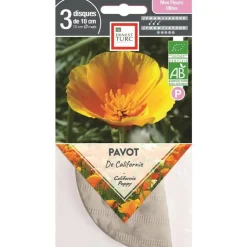 Best ERNEST TURC Graines présemées de Pavot de Californie bio - 3 ronds de 10 cm