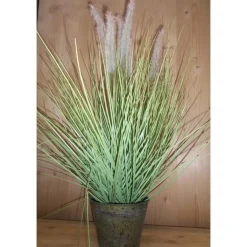 Clearance Graminée artificielle en pot métal Ø 36 x H 120 cm