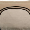 Discount WINKLER Grand coussin bicolore en lin galet Laly - 65 x 40 cm