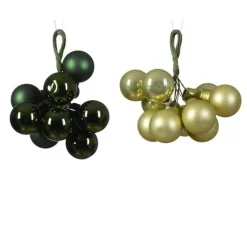 Best KAEMINGK Grappe de boules en verre uni vert ou pistache - Ø 2 cm