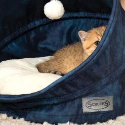 Hot SCRUFFS Grotte pour chat bleu Kensington – Taille 44 x 44 x 48 cm