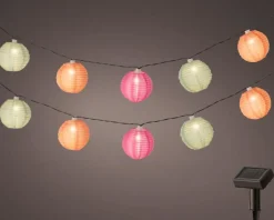 KAEMINGK Guirlande de lampions colorés 10 LED coloris blanc chaud - 4,5 m