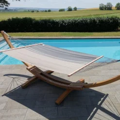 JOBEK Hamac coloris anthracite taupe en polypropylène Hamac Kouple - 350 x 140 cm