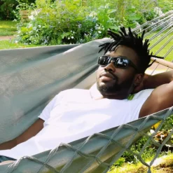 Discount JOBEK Hamac coloris anthracite à franges en polypropylène Hamac GraphiK - 300 x 140 cm