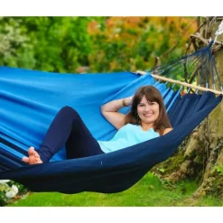 JOBEK Hamac coloris bleu Caraïbes certifié FSC® Hamac GraphiK - 300 x 140 cm