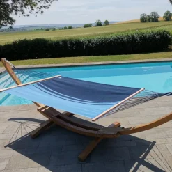 Clearance JOBEK Hamac coloris bleu Caraïbes polypropylène Hamac Kouple - 350 x 140 cm