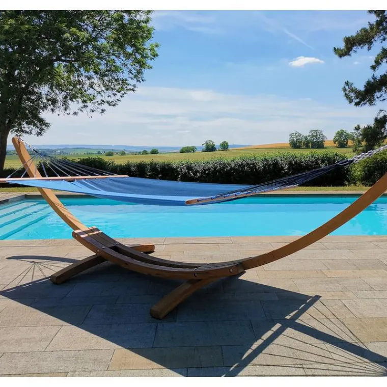 Clearance JOBEK Hamac coloris bleu Caraïbes polypropylène Hamac Kouple - 350 x 140 cm