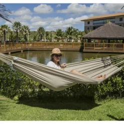 Online JOBEK Hamac coloris taupe en polypropylène Hamac Kocon - 300 x 140 cm