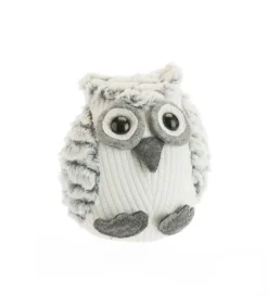 Online Hibou debout en peluche de couleur naturelle - 13 x 13 x 11 cm