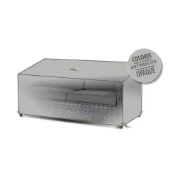 Sale JARDILINE Housse canapé 2 places opaque de coloris anthracite en polyester