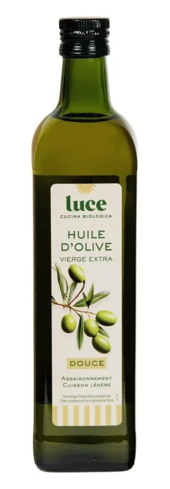 LUCE Huile d’olive extra vierge douce bio en bouteille de verre - 75 cl