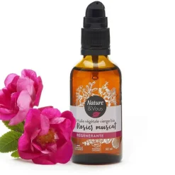 New NATURE & VOUS Huile végétale vierge bio Rosier Muscat certifiée COSMOS ORGANIC par Cosmécert selon le référentiel COSMOS - 50 ml