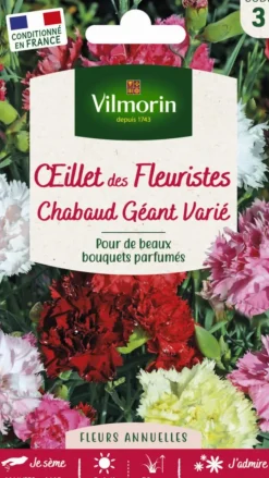 Best VILMORIN Œillets des fleuristes Chabaud Géant Varié - graines à semer
