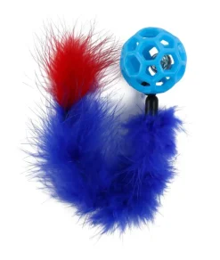 Best WOUAPY Jouet pour chat balle et queue boa coloris bleu - Ø 4,8 cm