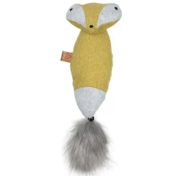 Clearance D&D HOME Jouet pour chat de grande taille coloris jaune raton laveur cuddle - 40 x 11 x 10 cm