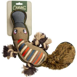 Outlet DUVOPLUS Jouet pour chien coloris marron peluche ornithorynque Canvas - 34 x 21 x 6 cm