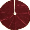 Clearance KAEMINGK Jupe de sapin en polyester bordeaux - Ø 120 x H 0,5 cm