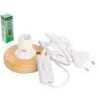 Clearance Kit électrique avec ampoule et socle rond en bois pour photophore maison taille S - les 3 pièces
