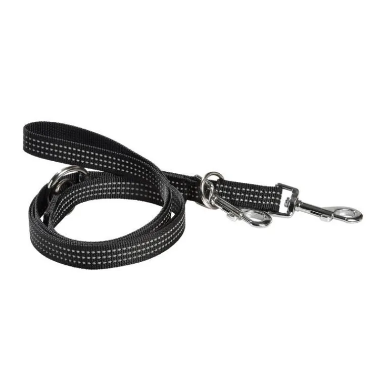 Clearance BOBBY Laisse pour chien coloris noir en nylon tressé Safe 3 positions – Taille L