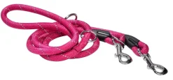 Outlet BOBBY Laisse pour chien en nylon rond coloris fuchsia 3 positions Walk - 189 cm