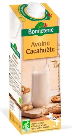 Sale BONNETERRE Lait d'avoine cacahuète bio - 1 L