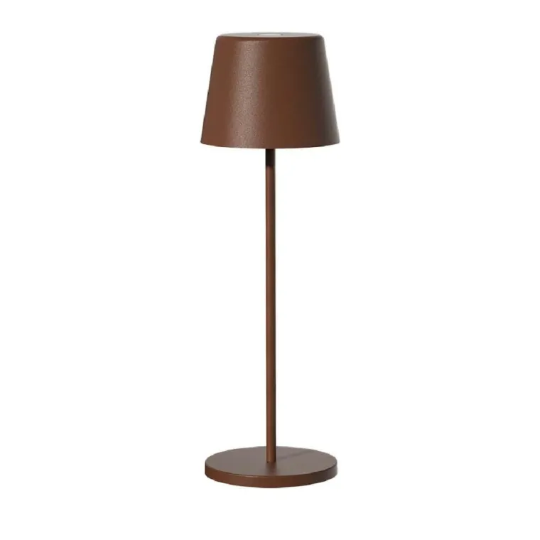 LUMISKY Lampe de table touch sans fil en aluminium marron Kelly Vintage - Ø 10 x H 38 cm