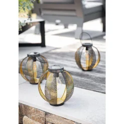 WATT & HOME Lampe en verre Patio – 22 cm de haut