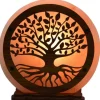 Sale IDEA LUCE DALLA NATURA Lampe ronde orange au sel de l’Himalaya Idea for Project Arbre de la Vie