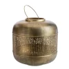 Outlet Lanterne cylindre ajourée en métal coloris bronze petit modèle – Ø 29 x H 30 cm