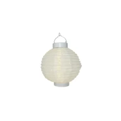 Outlet LUMINEO Lanterne ronde solaire blanche à LED blanc chaud Ø 20 cm