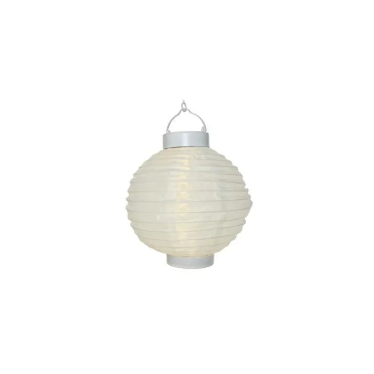 Outlet LUMINEO Lanterne ronde solaire blanche à LED blanc chaud Ø 20 cm