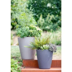 Clearance POETIC Le pot citoyen botanic® coloris gris anthracite format 7 L - Ø 23,7 x H 25,8 cm