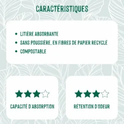 Clearance PET'S DREAM Litière en papier recyclé non-agglomérante pour chat et rongeur Paper Pure - 10 L